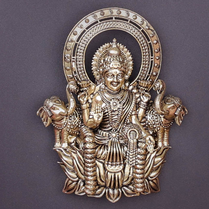 Brass Superfine Goddess Gajalakshmi Idol Wall Hanging 4 Inch