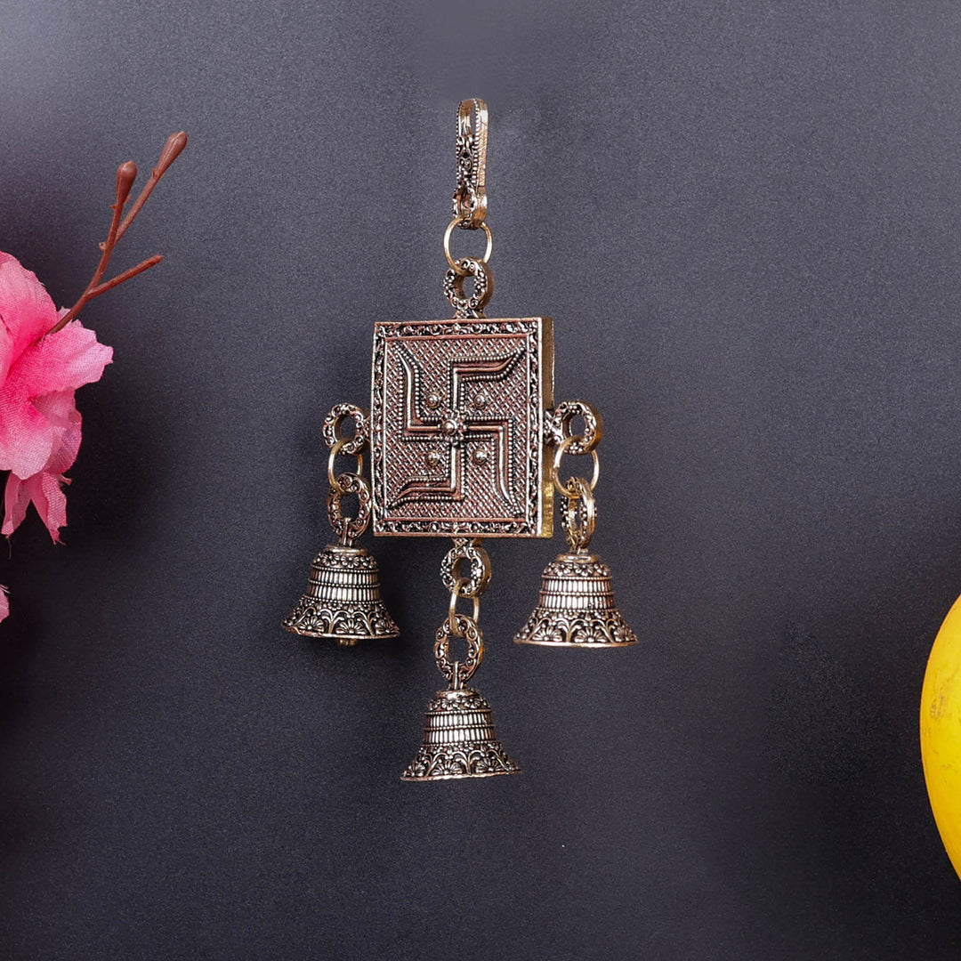 Brass Superfine Swastik Wall Hanging For Home Decor 6 Inch