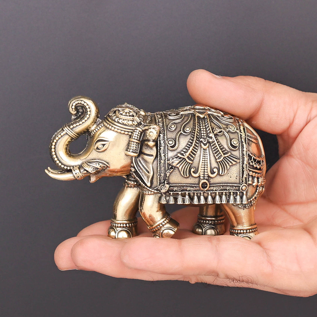 Brass Superfine Elephant Pair For Home Decor Showpieces 5 Inch