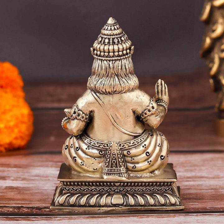 Brass Superfine Blessing Lord Kubera Idol 3 Inch