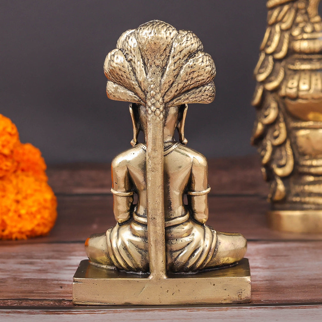 Brass Superfine Jain God Parshwanath Statue With Serpent 4 Inch