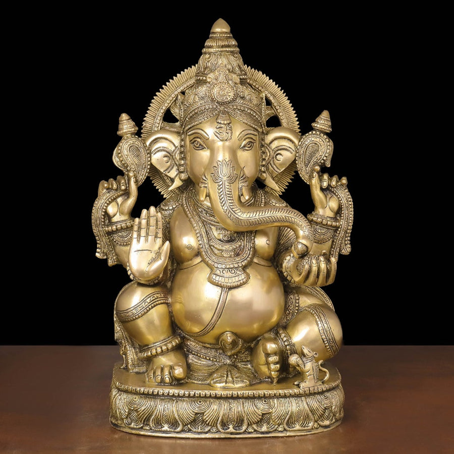 Brass Blessing Ganesha Statue For Home Decor 20 Inch 463827