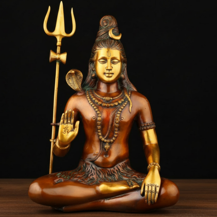 Brass Blessing Shiva Idol For Home Decor 20 Inch
