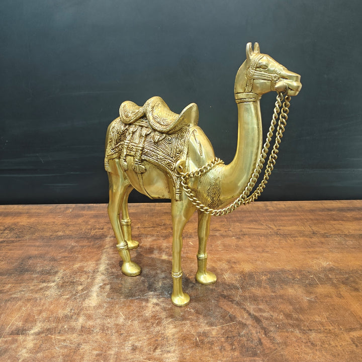 Brass Camel Sculpture Vastu Recommended Showpiece Home Decor 17 Inch 463661