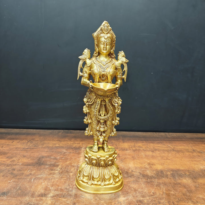 Brass Deep Lakshmi Statue Showpiece For Home Decor 20 Inch 463631