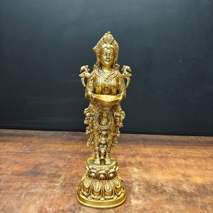 Brass Deeplakshmi Statue Showpiece For Home Decor 15 Inch 463626