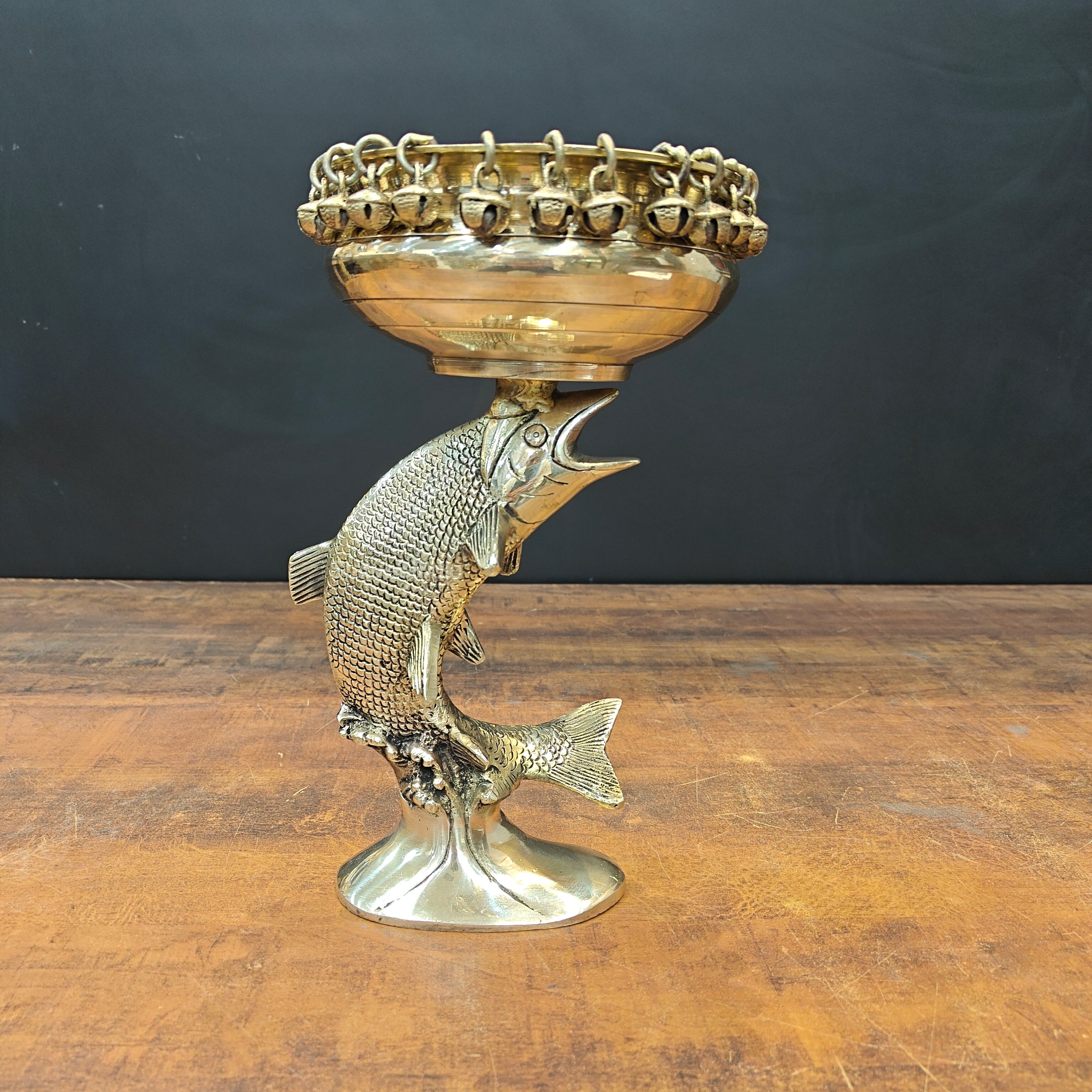 Brass Fish Designer Urli For Home Office Decor 11 Inch – StatueStudio