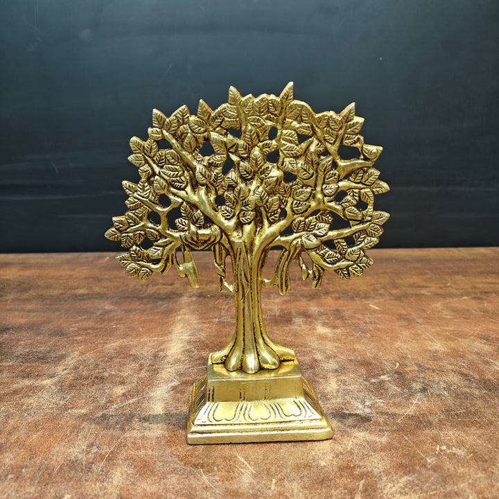 Brass Handcrafted Kalpavriksha Life Of Tree Decorative Showpiece 8 Inch 463663