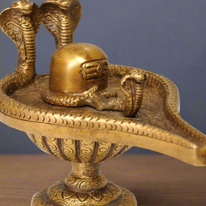 Brass Indian Sacred Lord Shiva ShivLing For Temple 4" 352500