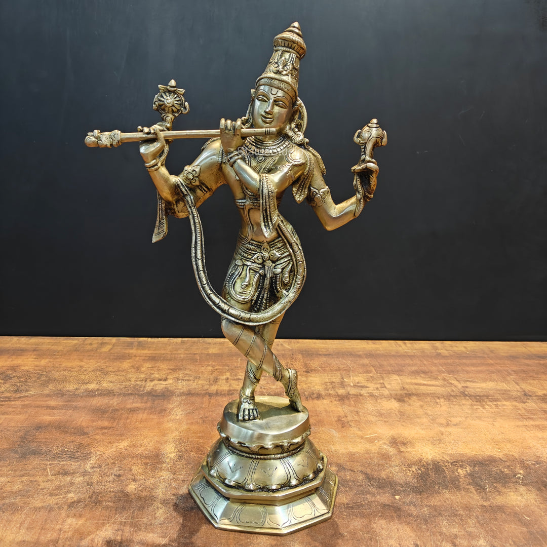 Brass Krishna Statue For Home Decor 1.5 Feet 463358