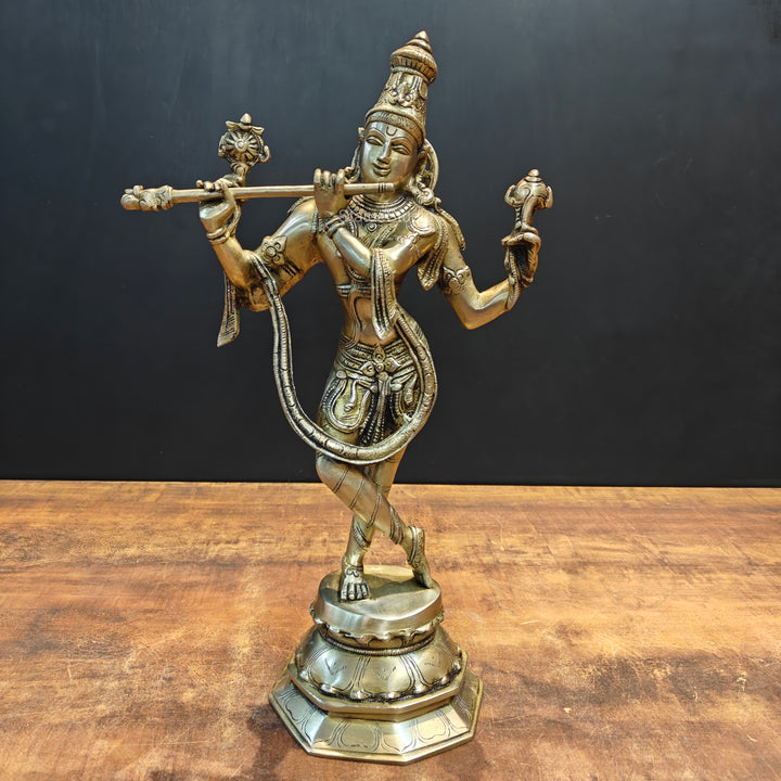 Brass Krishna Statue For Home Decor 1.5 Feet 463358