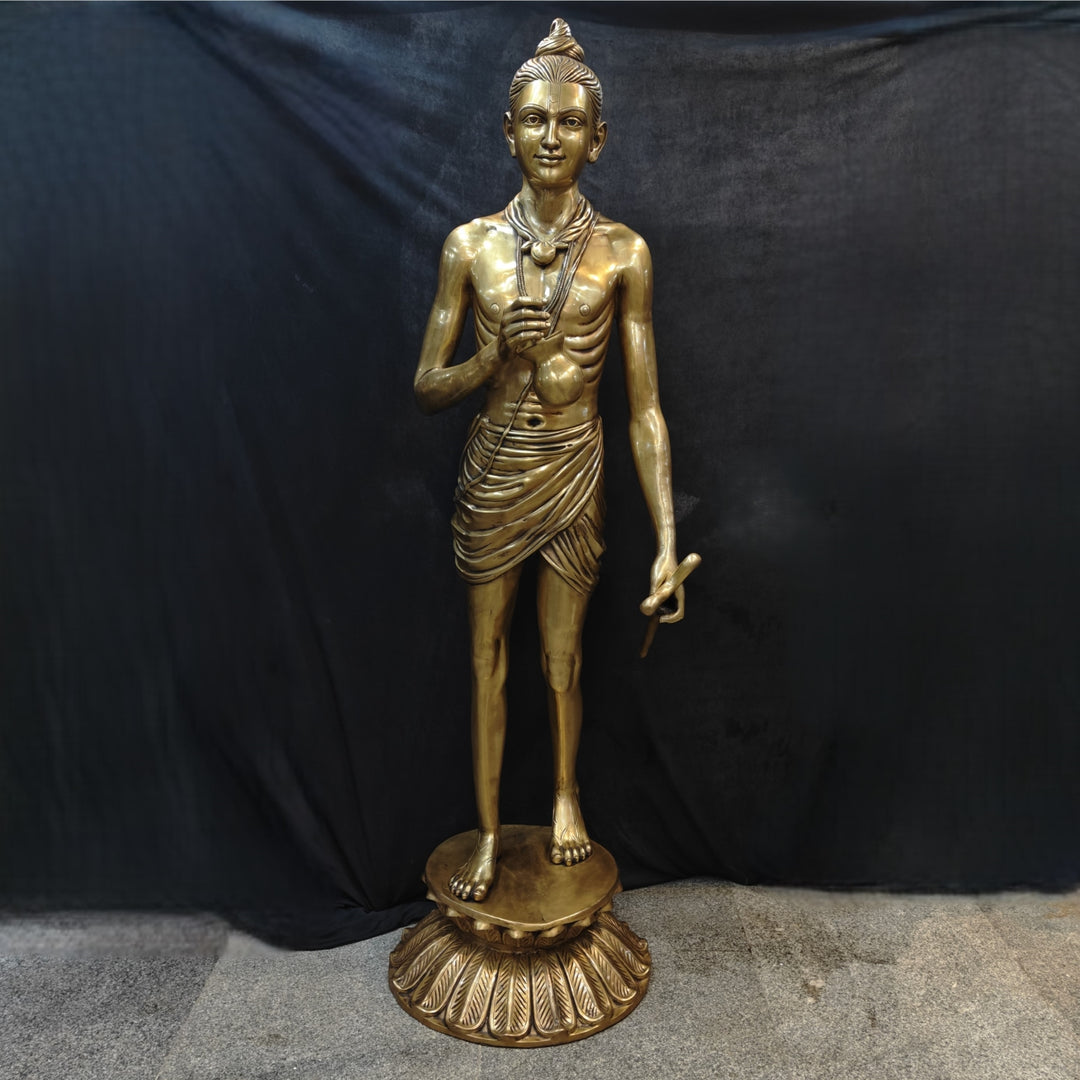 Brass Large Hindu Lord Swami Narayan Statue Nilkanth Varni 6.5 Feet 463676