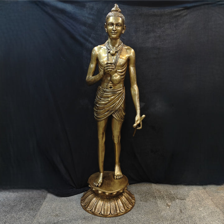 Brass Large Hindu Lord Swami Narayan Statue Nilkanth Varni 6.5 Feet 463676