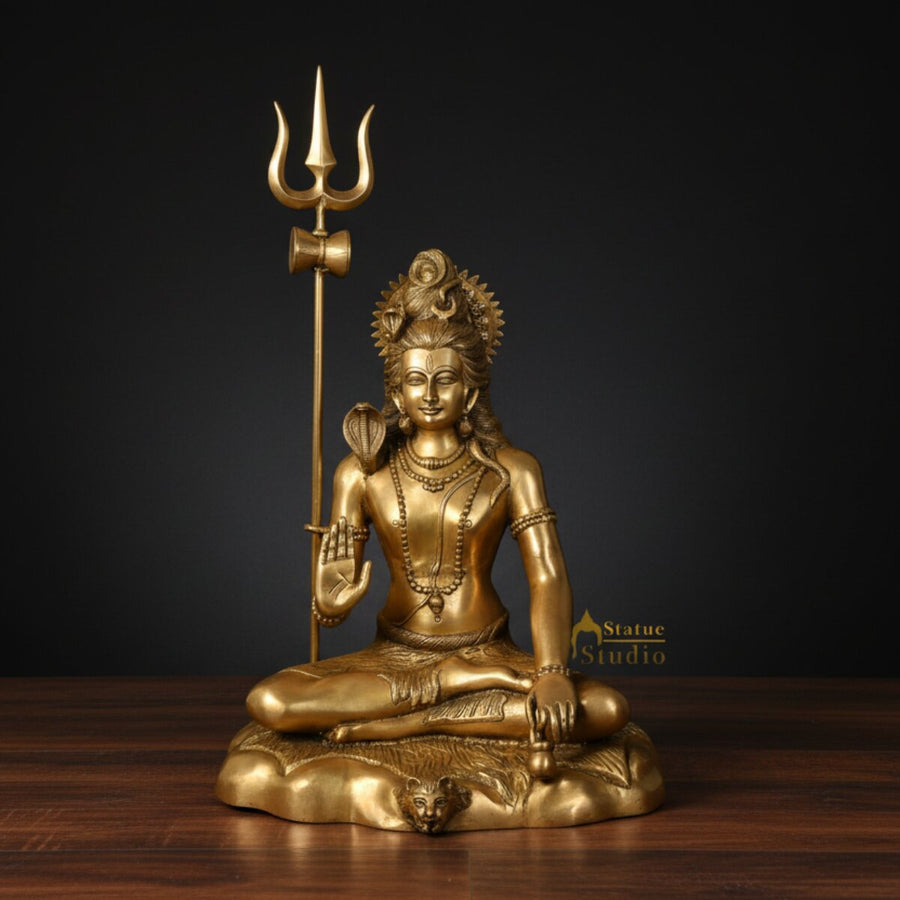 Brass Large Shiva Statue Blessing Mudra For Home Decor 2 Feet 460053