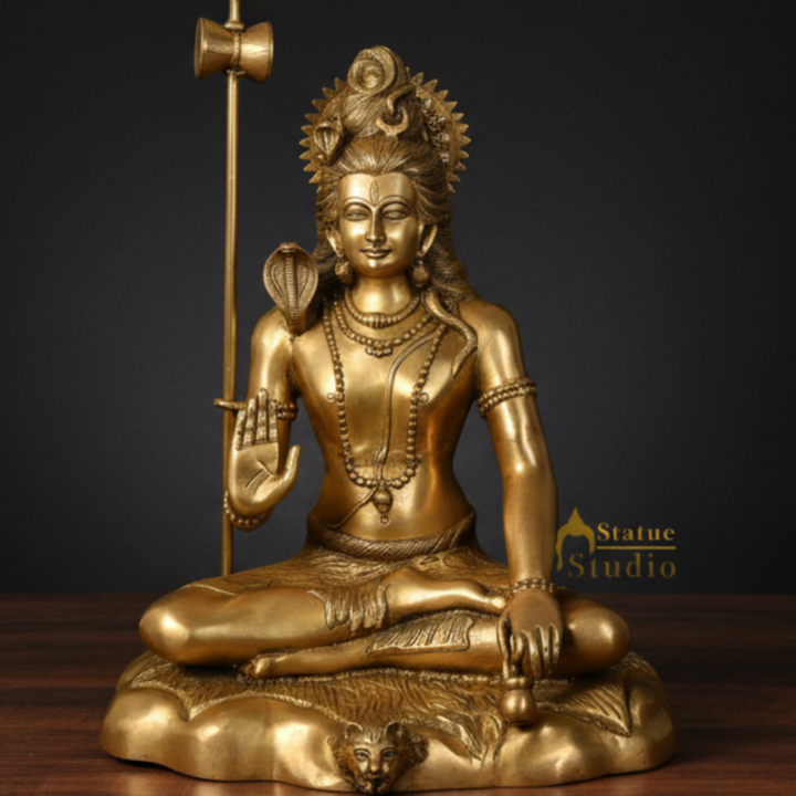 Brass Large Shiva Statue Blessing Mudra For Home Decor 2 Feet 460053