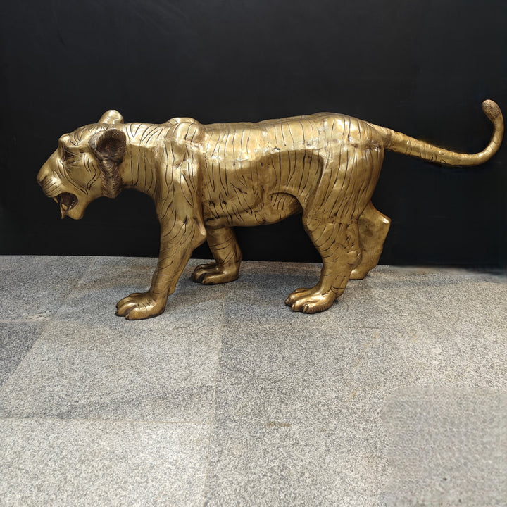 Brass Large Size Leopard Figurines Showpieces Decor 70 Inches 463678