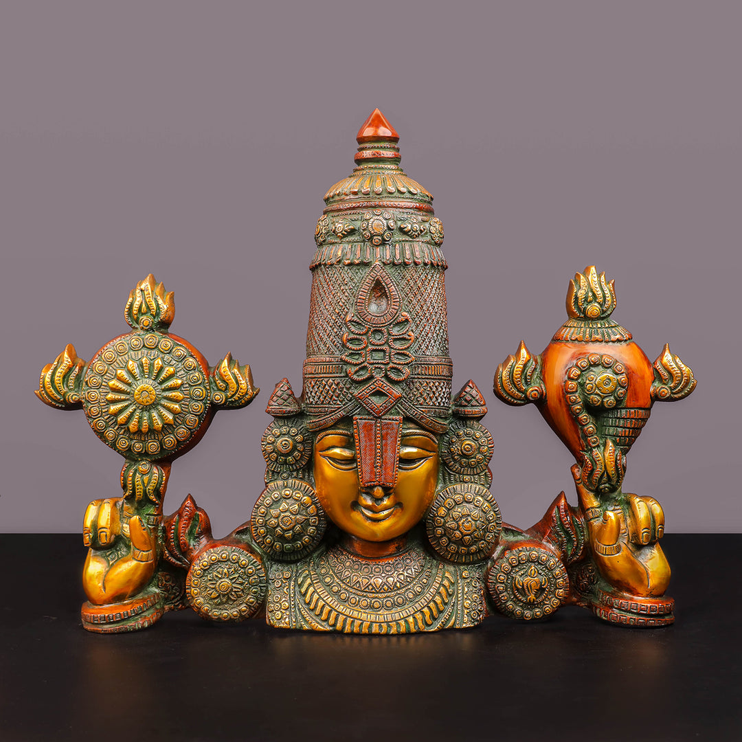 Brass Lord Venkateshwara Tirupati Balaji Face Wall Hanging 20 Inch 463859