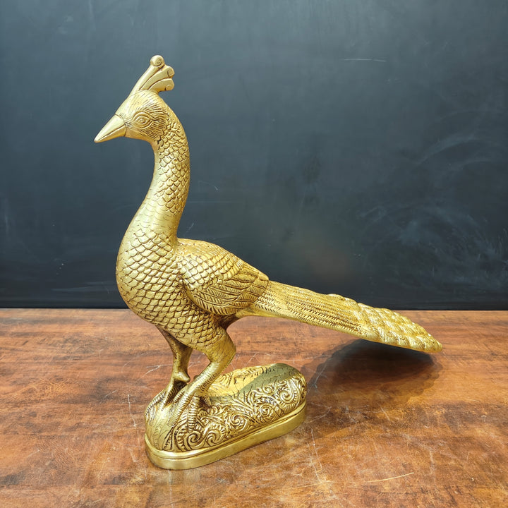 Brass Peacock Figurine Showpiece For Home Decor 20 Inch 463592