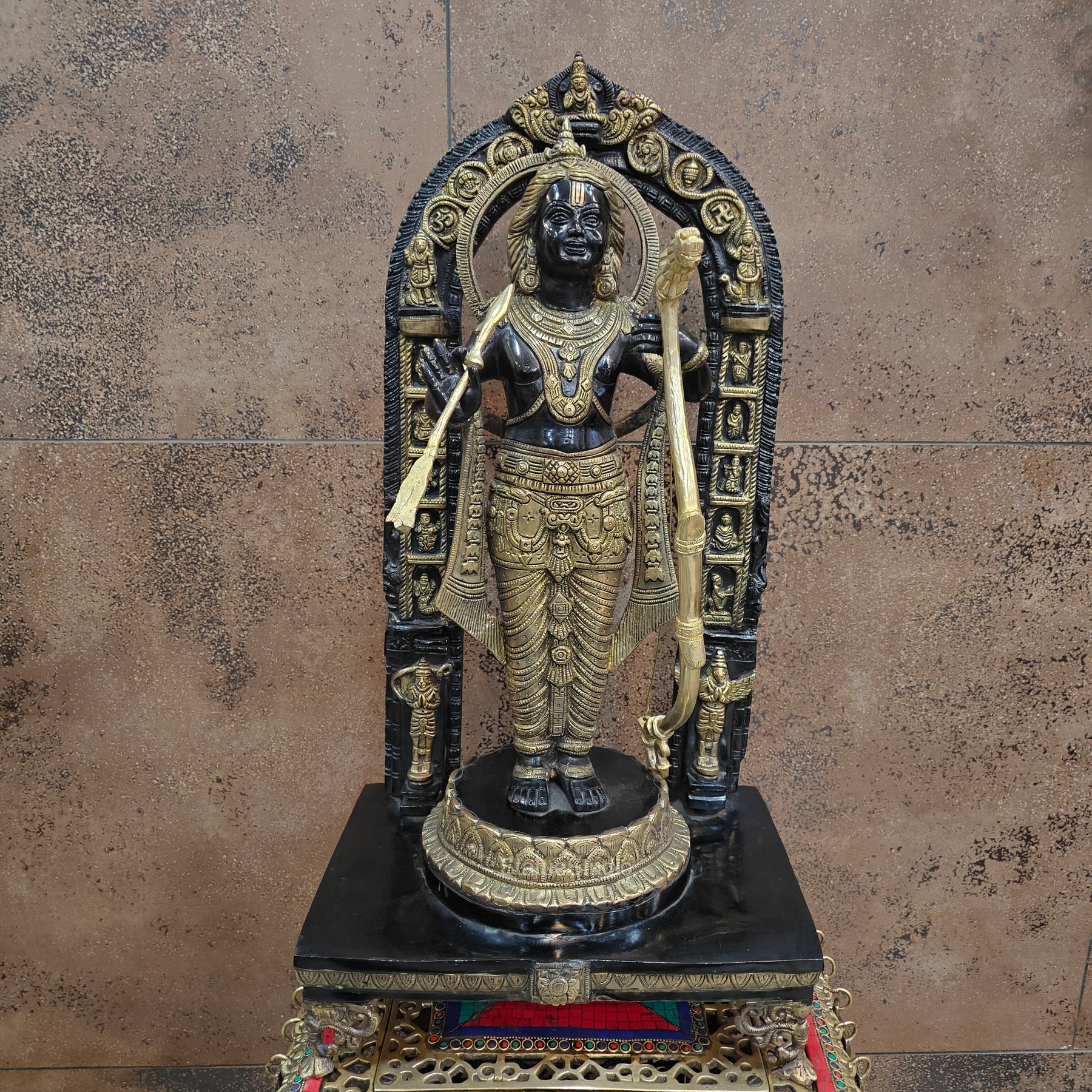 Brass Ram Lalla Statue Antique Finish 2 Feet