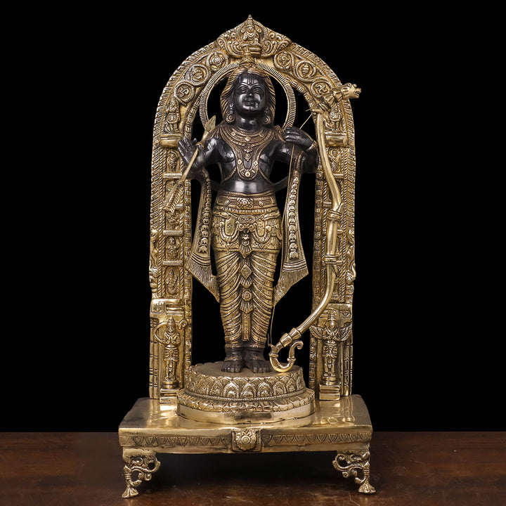 Brass Ram Lalla Statue With Arch and Enhanced Carvings 2 Feet 463817
