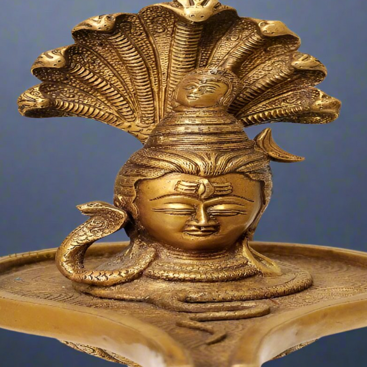 Brass Shiva Lingam Lord Shiva Enshrined as Lingam 10"