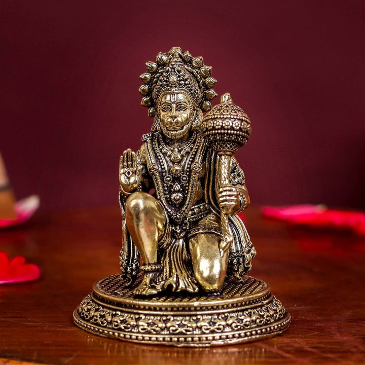 Brass Small Superfine Blessing Hanuman Idol 2.5 Inch 463810