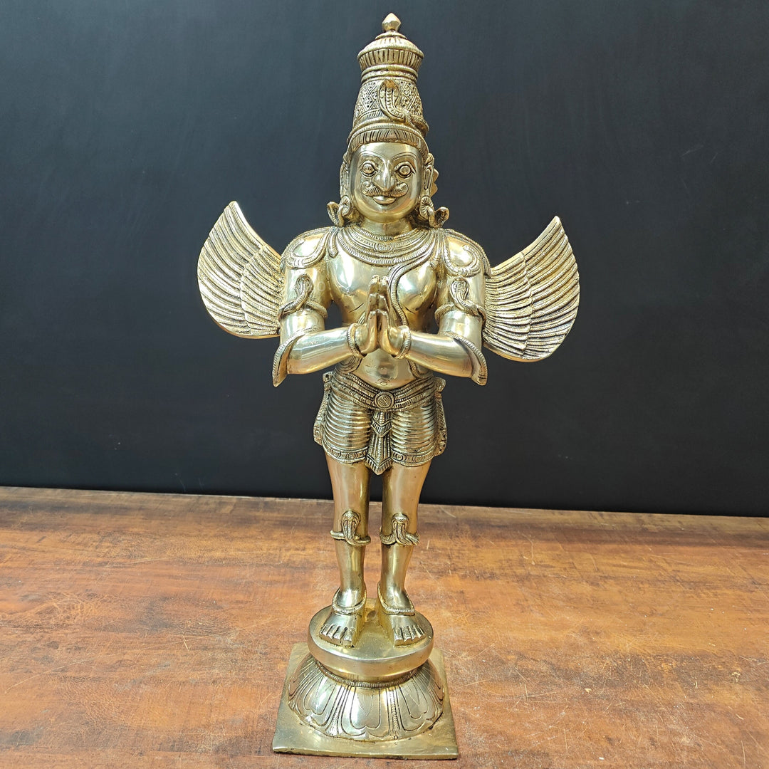 Brass Standing Garud Dev Idol Vehicle of Lord Vishnu 2 Feet 463303