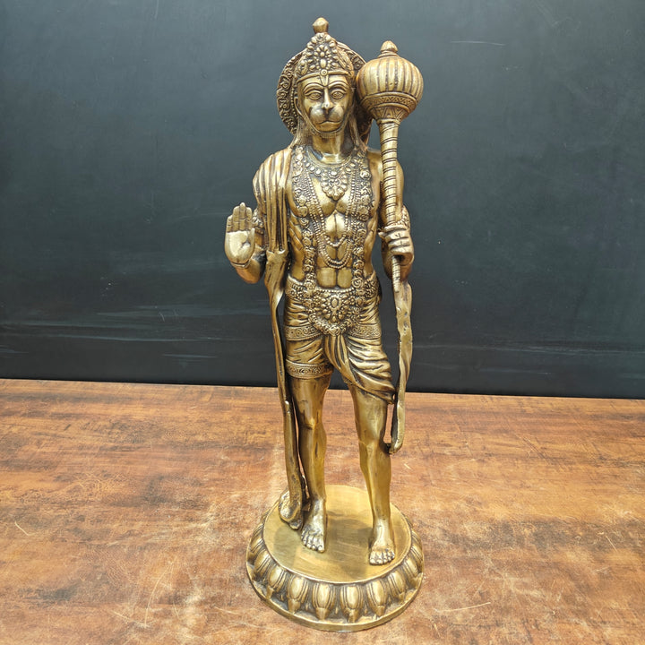 Brass Standing Hanuman Statue Blessing Mudra For Home Decor 2 Feet 463651