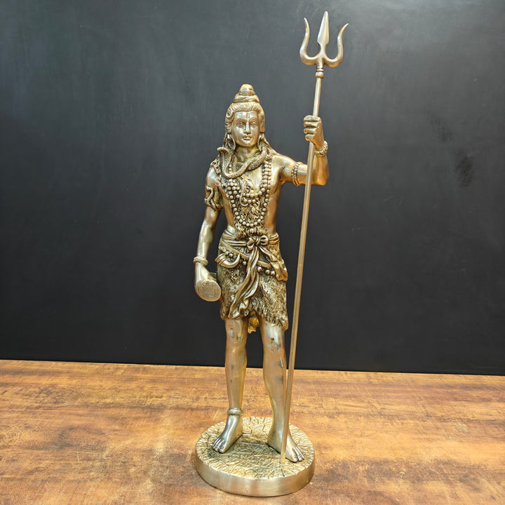 Brass Standing Lord Shiva Idol For Home Decor 2 Feet 463359