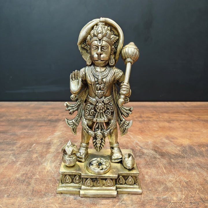 Brass Standing Mahabali Hanuman Idol 10 Inch 463517