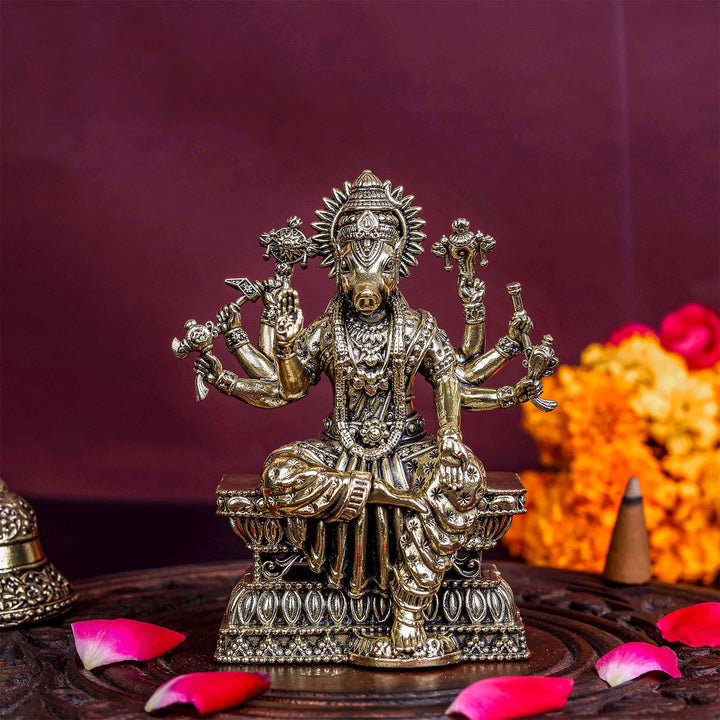 Brass Sueprfine Varaha Idol For Home Temple Decor 4 Inch 463762