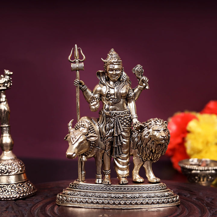 Brass Superfine Ardhanarishvara Statue Shiva Shakti Idol 4.5 Inch 463760