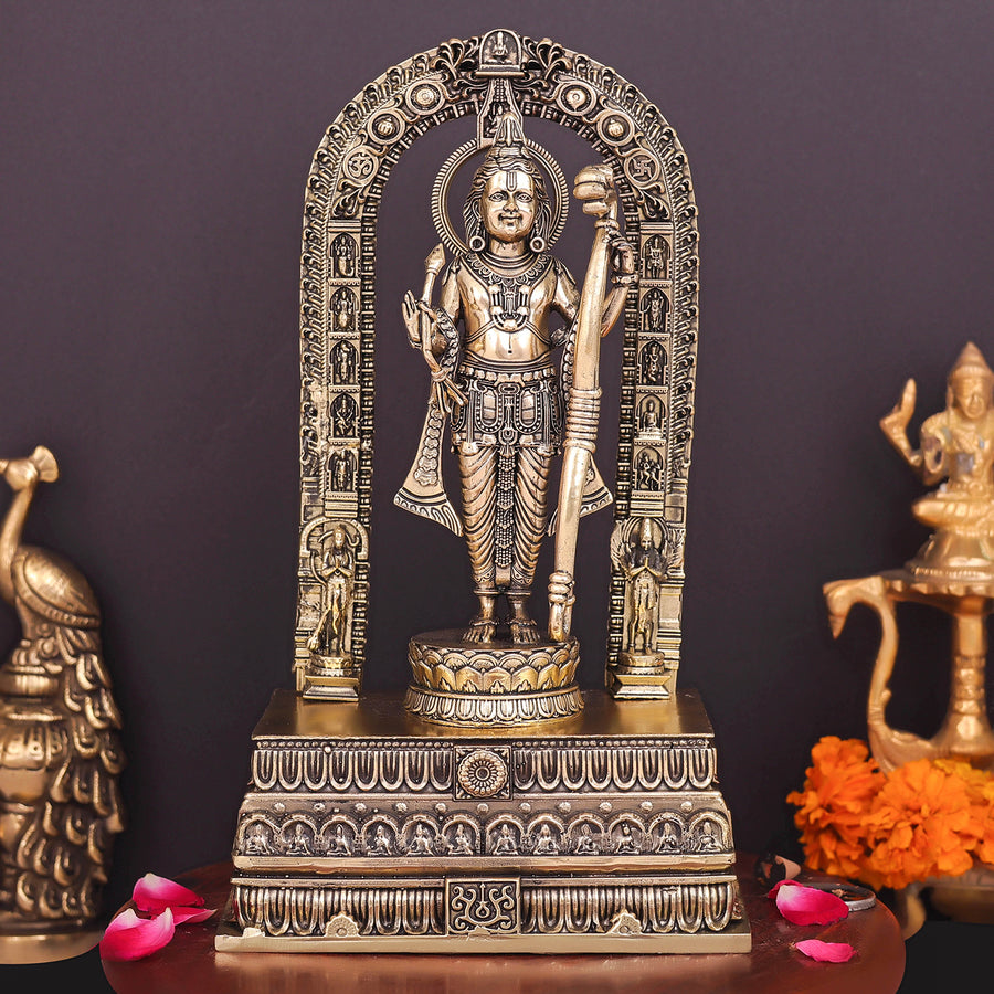 Brass Superfine Ayodhya Ram Lalla Idol Majestic Sculpture 10 Inch 463915