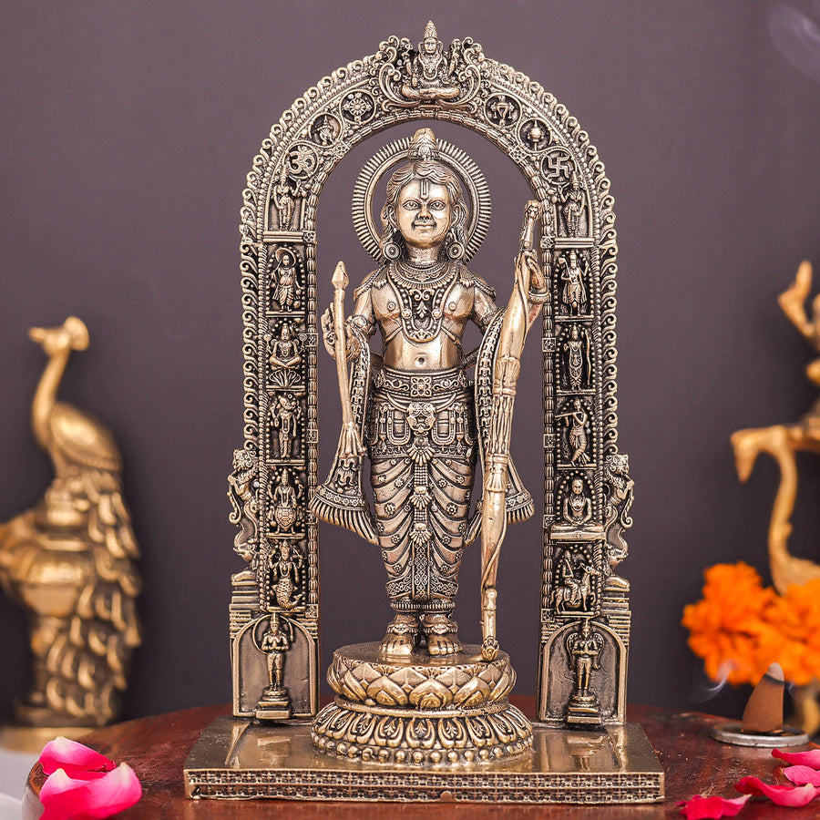Brass Superfine Ayodhya Ram Lalla Idol Majestic Sculpture 8 Inch 463916