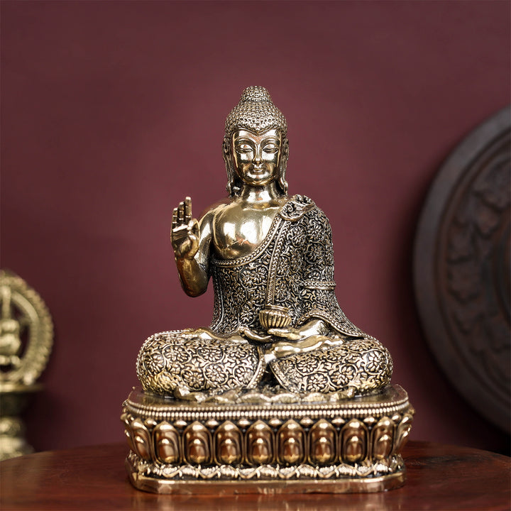 Brass Superfine Blessing Buddha Statue 6 Inch 463799