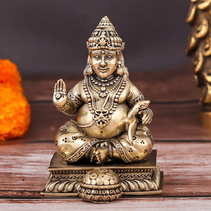 Brass Superfine Blessing Lord Kubera Idol 3 Inch 463963