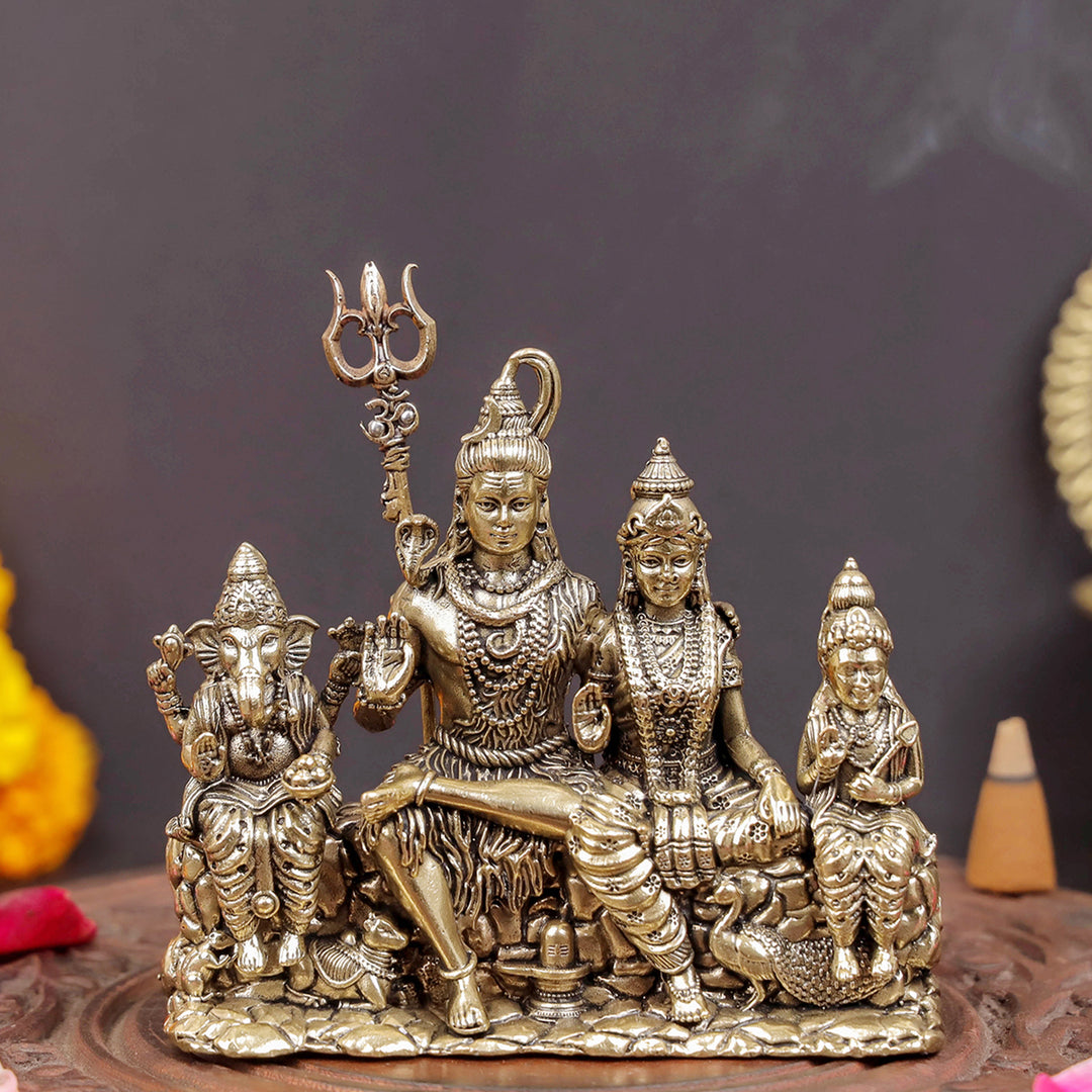Brass Superfine Complete Shiv Parivar Idol 4 Inch 463837