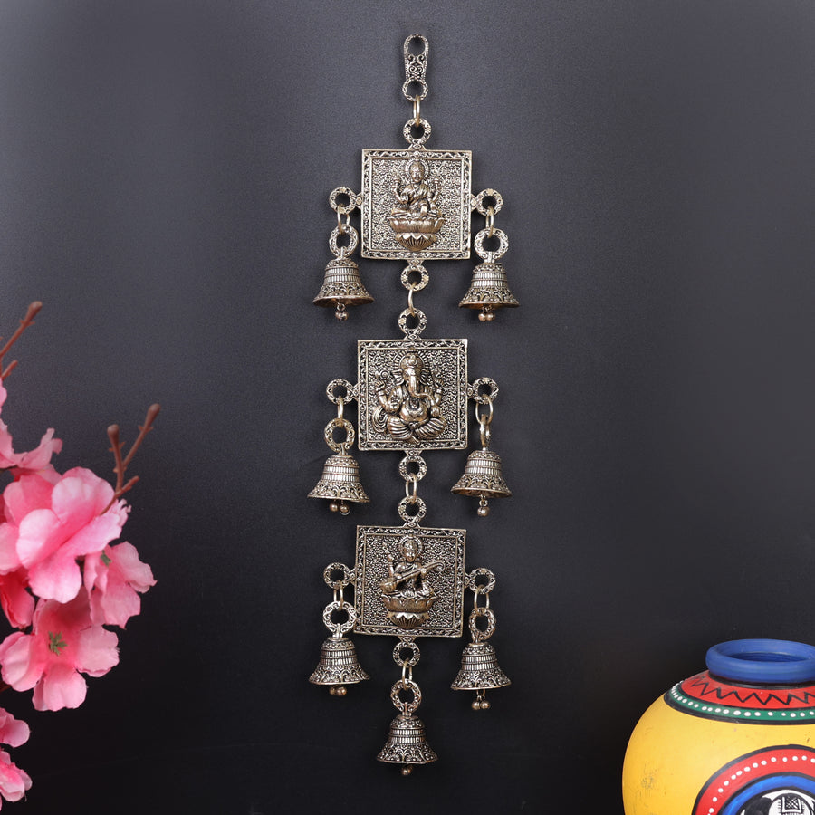 Brass Superfine Ganesha Lakshmi Saraswati Wall Hanging 13 Inch 463933