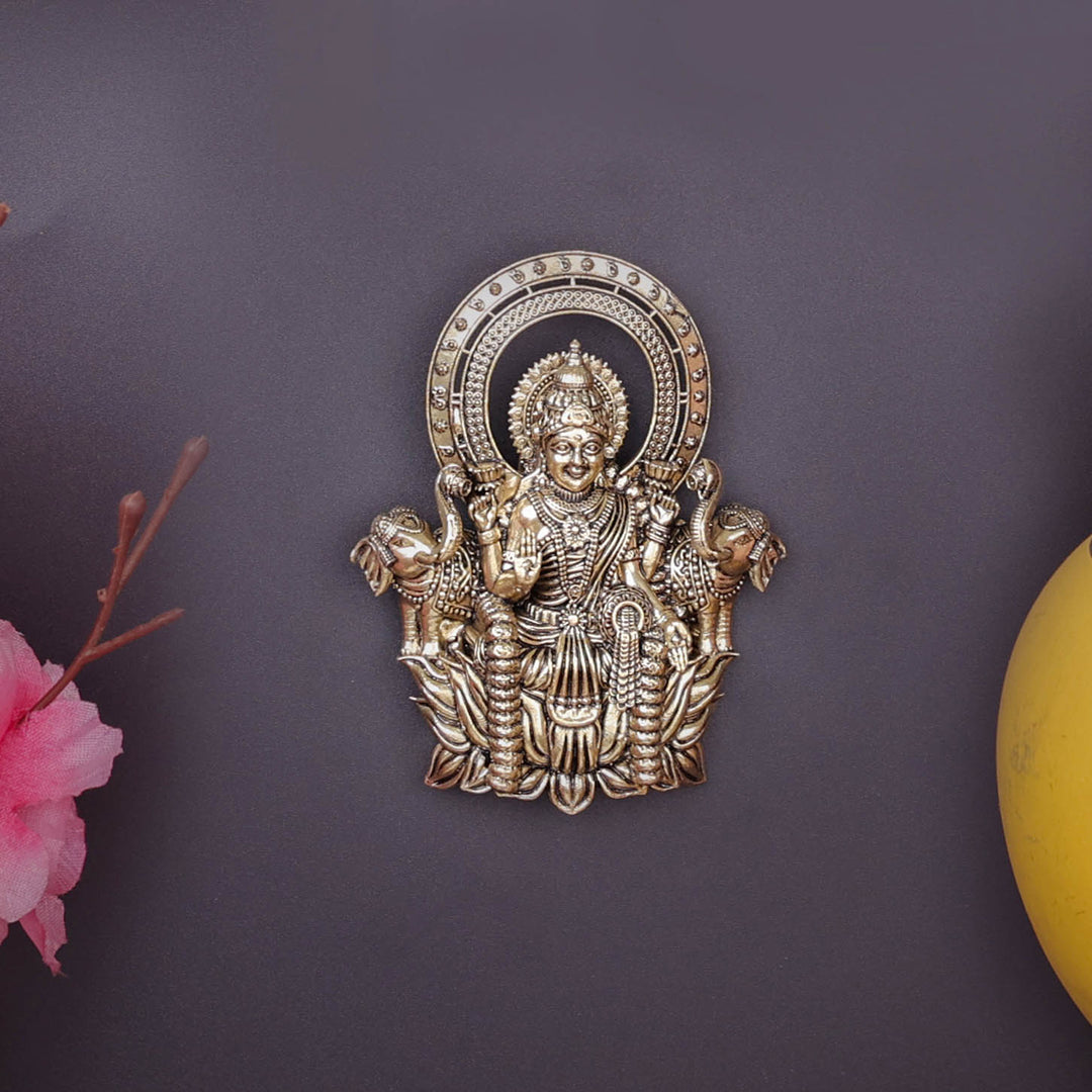 Brass Superfine Goddess Gajalakshmi Idol Wall Hanging 4 Inch 463921
