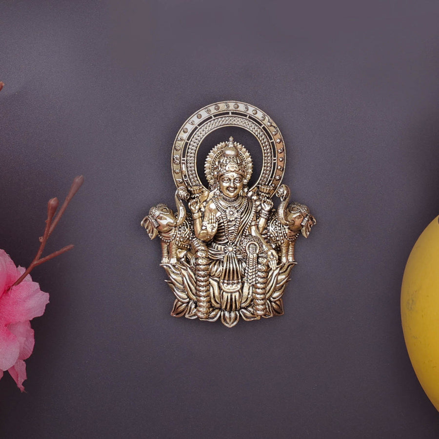 Brass Superfine Goddess Gajalakshmi Idol Wall Hanging 4 Inch 463921