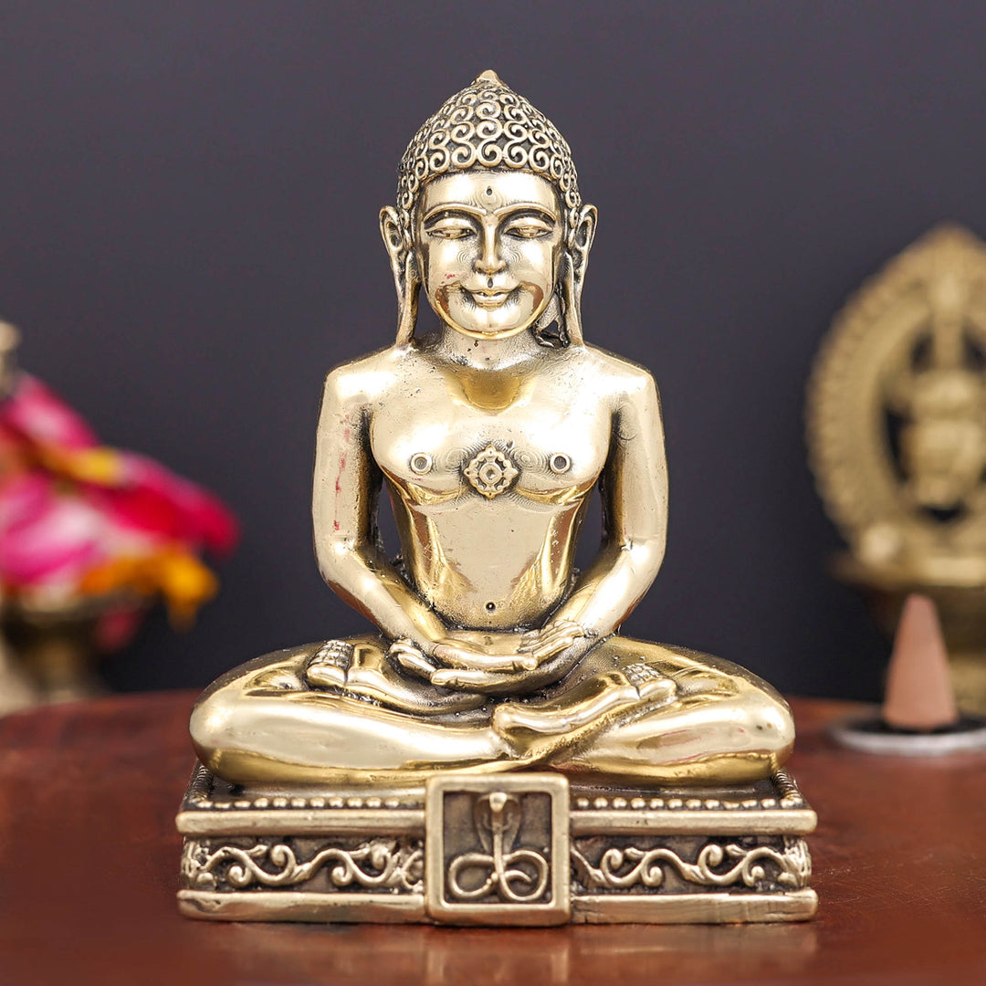 Brass Superfine Jain Bhagawan Shri Mahavir Swami 4 Inch 463775