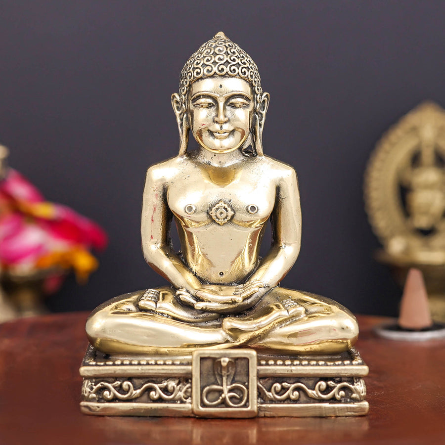 Brass Superfine Jain Bhagawan Shri Mahavir Swami 4 Inch 463775