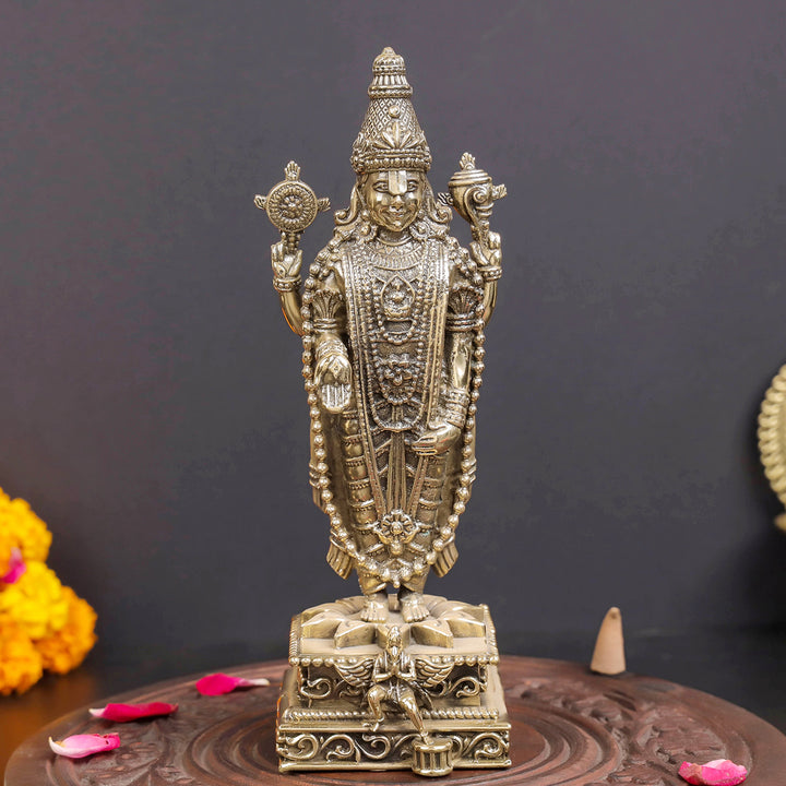 Brass Superfine Lord Tirupati Balaji Idol Venkateshvara Swamy 8 Inch 463843