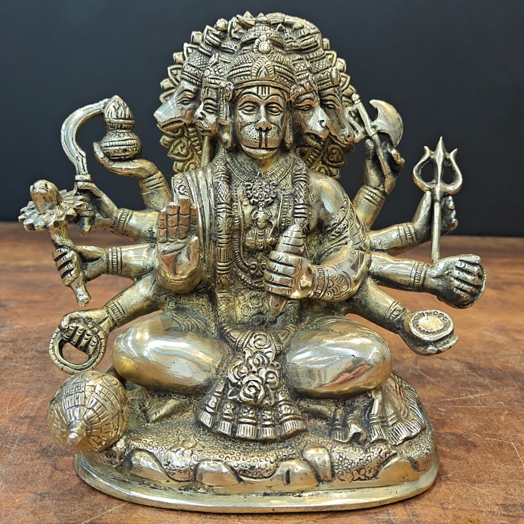 Brass Superfine Panchmukhi Hanuman Statue 8 Inch 463262