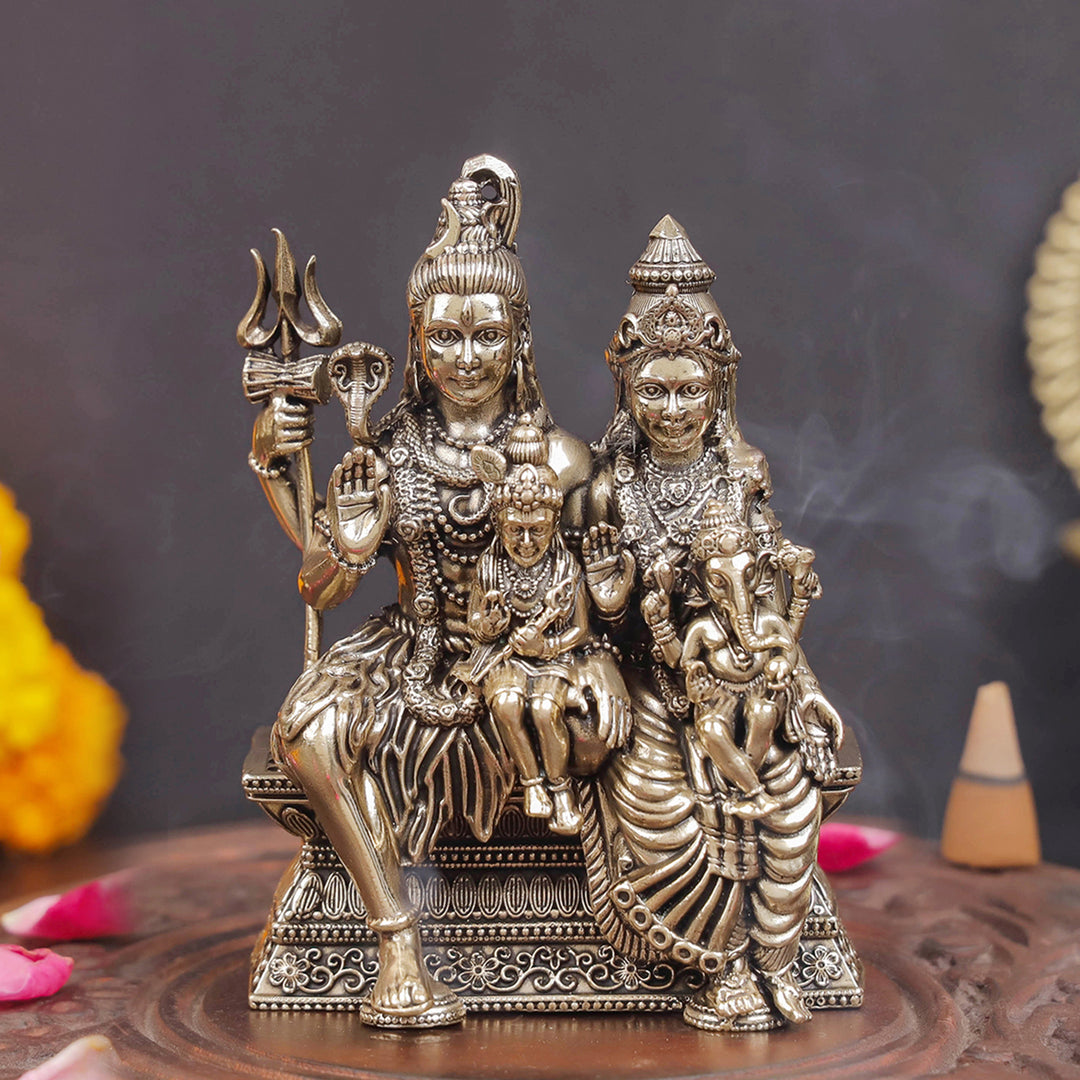 Brass Superfine Shiv Parivar Idol For Home Temple Decor 4 Inch 463838