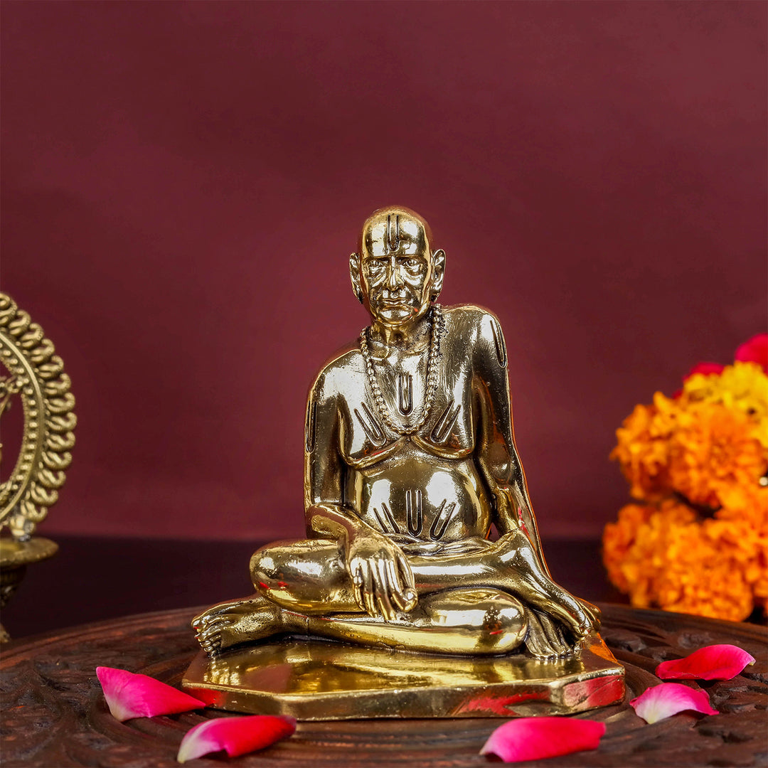 Brass Superfine Shri Swami Samarth Maharaj Statue (Swami of Akkalkot) 4 Inch 463796