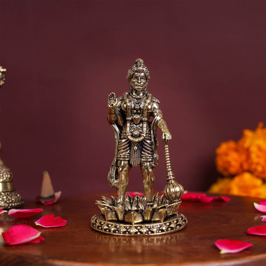 Brass Superfine Standing Hanuman Idol 4 Inch 463809