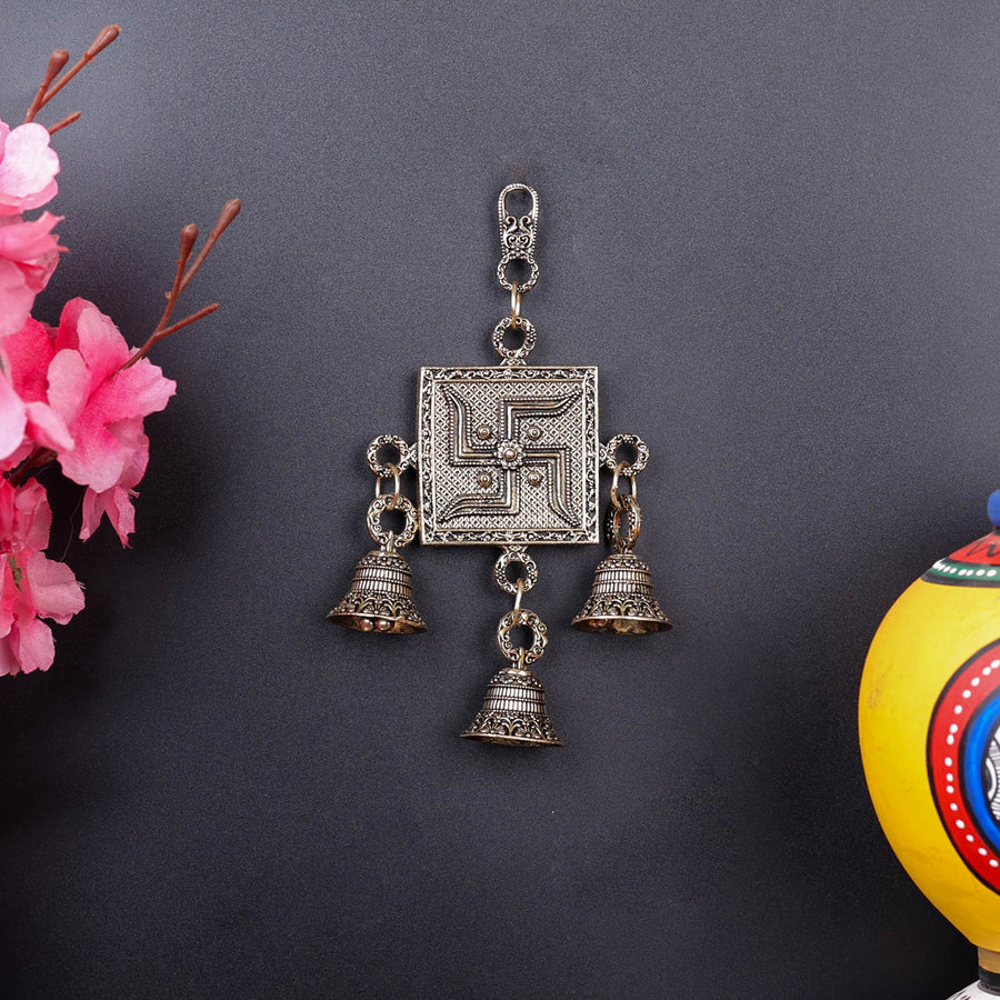 Brass Superfine Swastik Wall Hanging For Home Decor 6 Inch 463925
