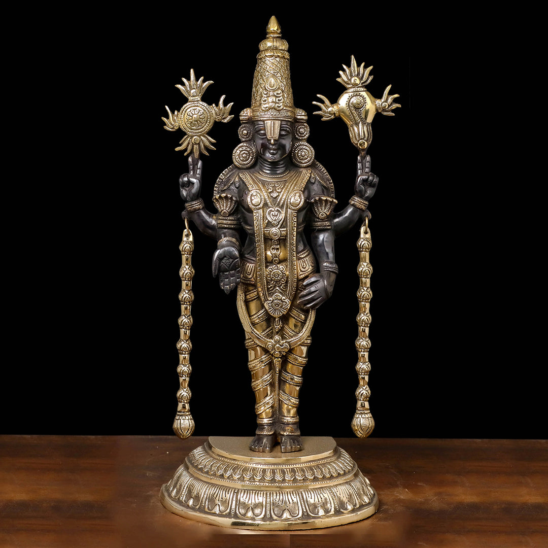 Brass Tirupati Balaji Idol Lord Venkateshwara Antique Finish 2 Feet 463820