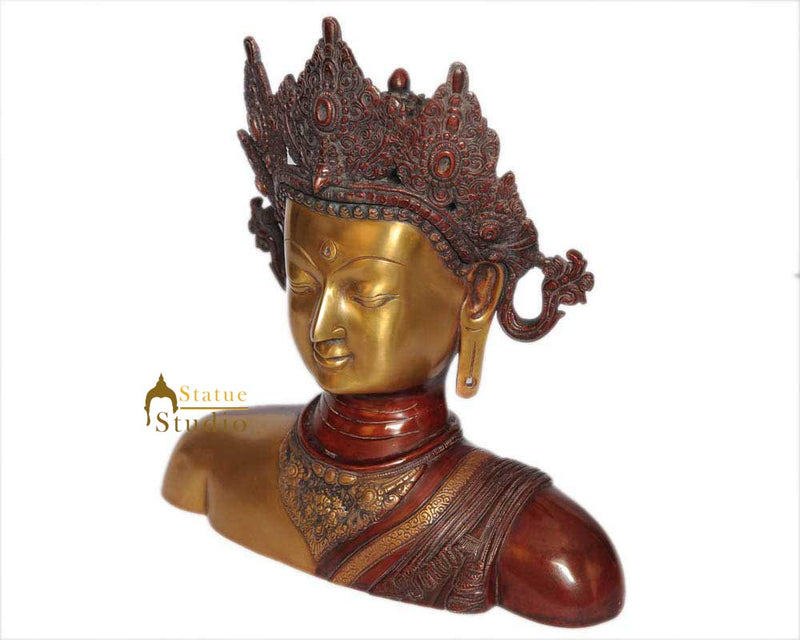 Antique bronze metal brass buddha tibet tara statue figure 15"